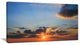 "Beautiful Cloudy Sunset Panorama" Extra Large Seascape Art Canvas, 40"x20"