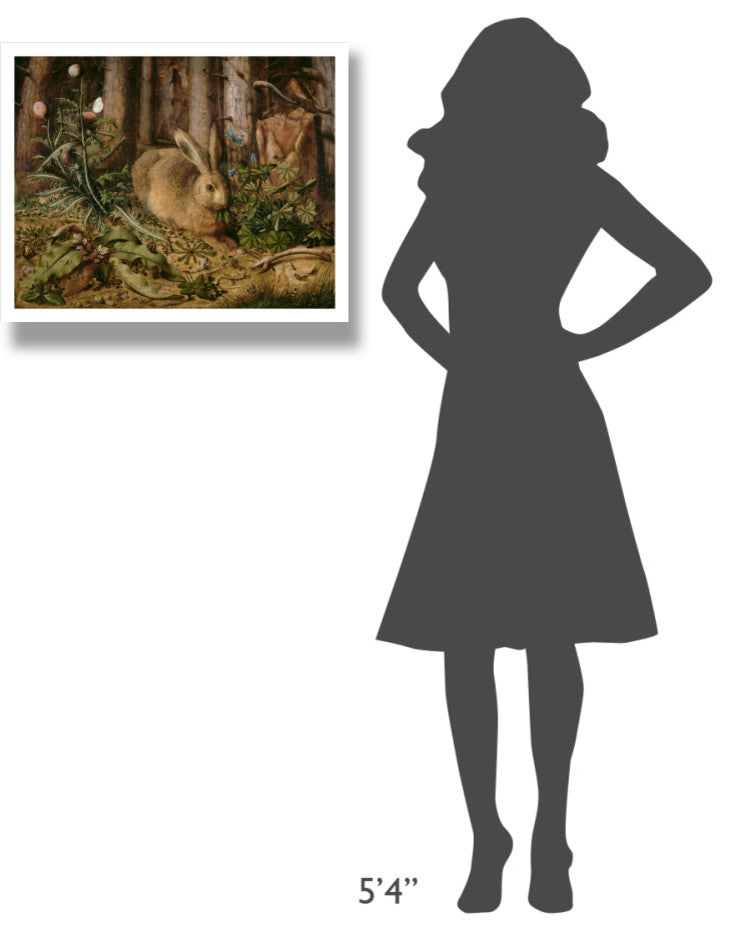 "A Hare in the Forest" Digital Paper Print by Hans Hoffmann, 26"x22"