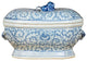 B&W Oval Fruit Jar Floral Motif With Squirrel Lid