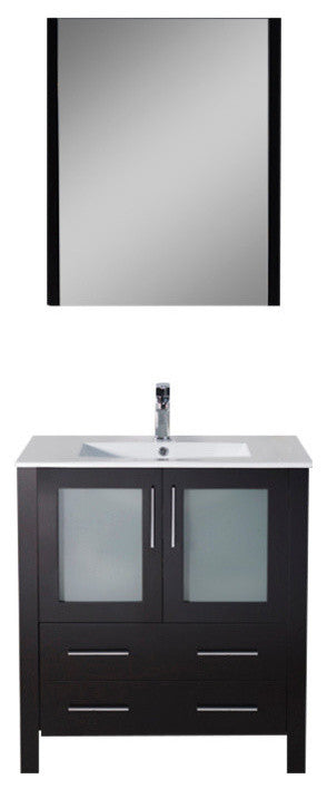 Sydney 30" Vanity Set With Mirror, Espresso