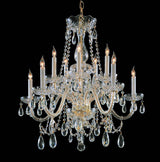 Traditional Crystal 10 Light Chandelier in Polished Brass