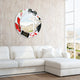 "Boss Lady" Round Beveled Wall Mirror on Floating Printed Tempered Art Glass