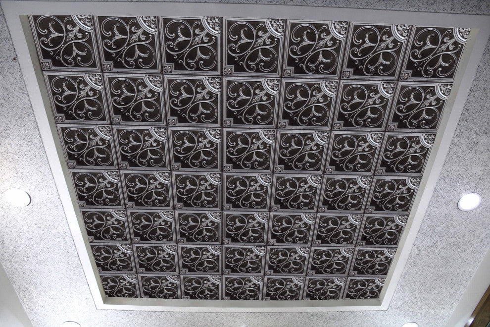 Antique Silver 3D Ceiling Panels, 2'x2', 40 Sq Ft, Pack of 10