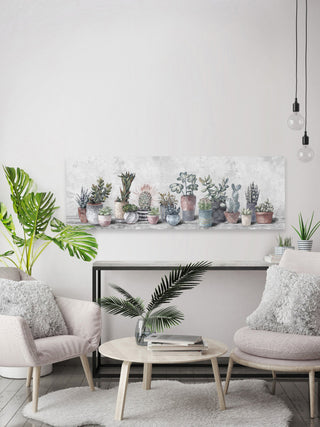 "Growing Cactus Indoors" Painting Print on Wrapped Canvas