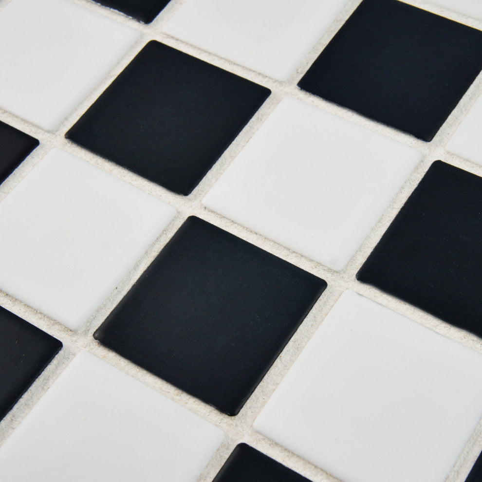 Squire Quad Matte Checkerboard Porcelain Floor and Wall Tile
