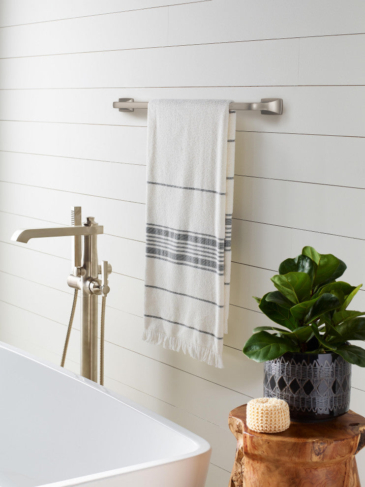 Amerock Highland Ridge Transitional Towel Bar, Brushed Nickel, 24" Center-to-Cen