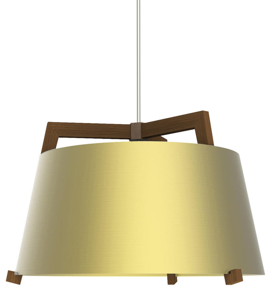Ignis 17 Pendant, E26, Brushed Brass, 72" Black Rigid Stem