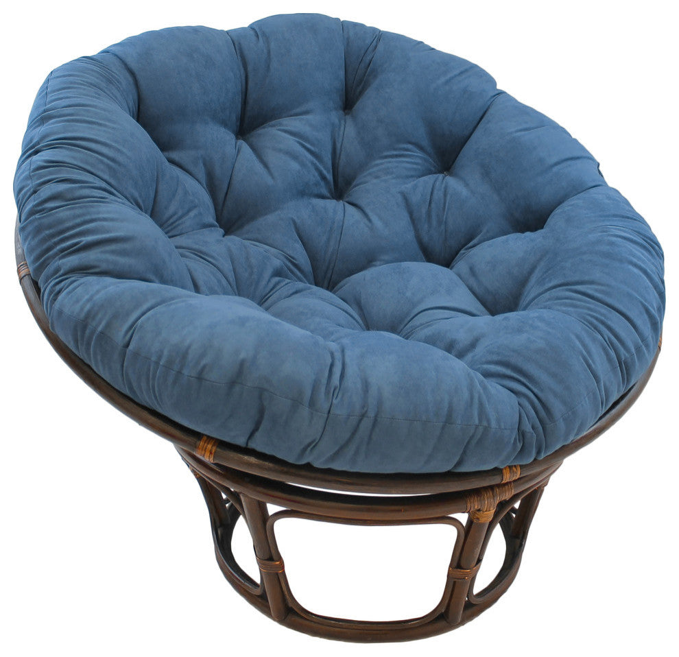 44" Solid Micro Suede Papasan Cushion, Fits 42" Papasan Frame, Indigo