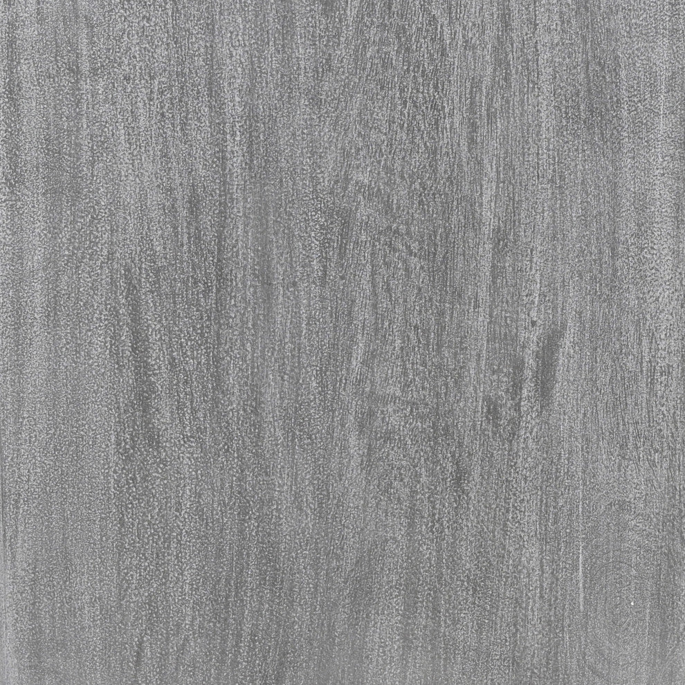 Zera 39" Accent Cabinet 2 Doors Medallion Carving Gray Mango Wood Black Iron