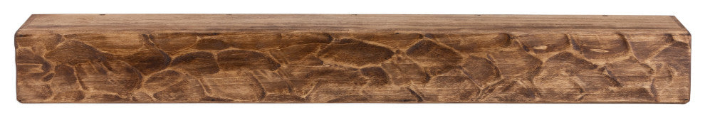 Rough Hewn Fireplace Shelf Mantel, Aged Oak, 72"