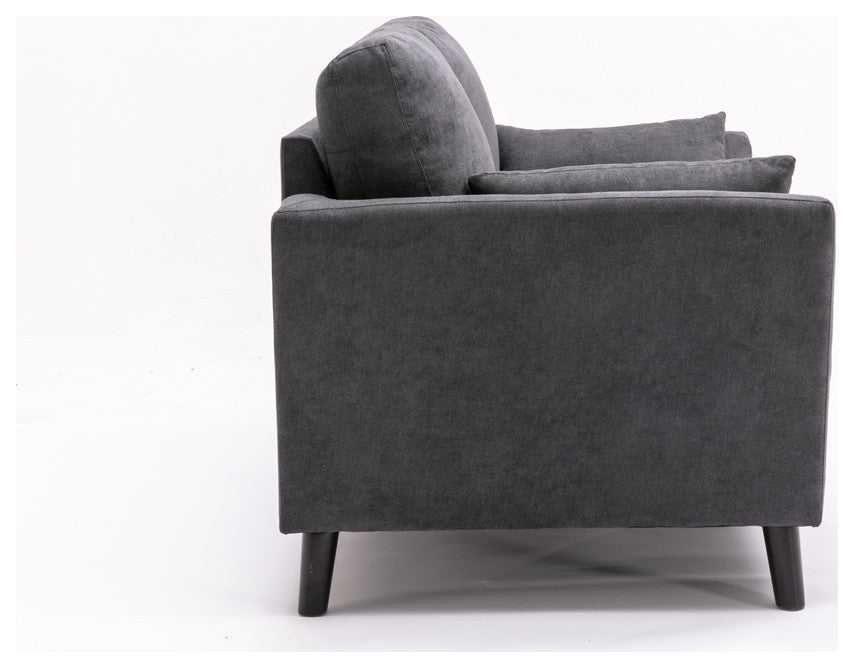 Damian Woven Fabric Loveseat, Gray