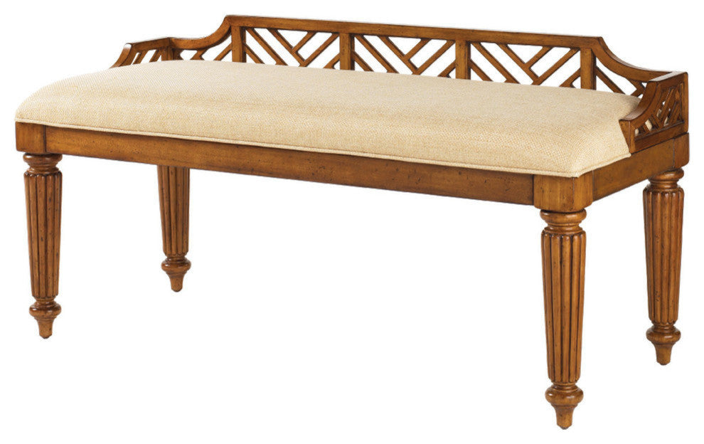 Tommy Bahama Island Estate Plantain Bed Bench, Custom Fabric