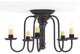 Berkshire Ceiling Light in Sturbridge Colors, Black Over Red
