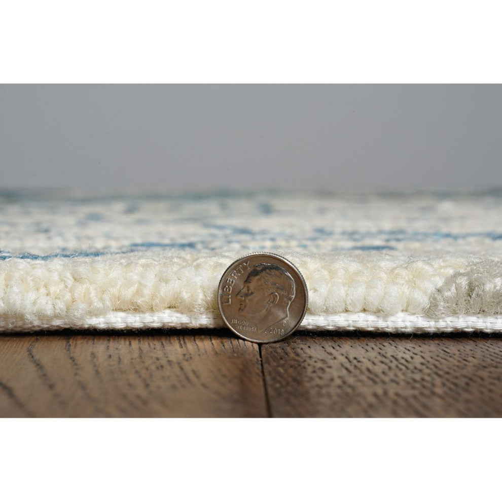 KAS Harbor 4211 Ivory/Teal Palms Area Rug, 5'x8'