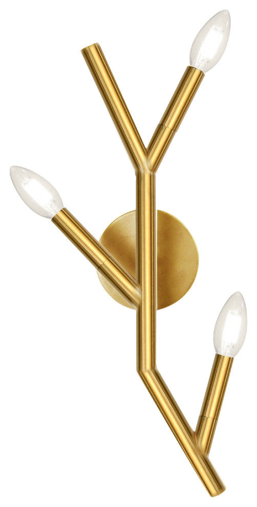 Morgan 3-Light Wall Sconce, Aged Brass