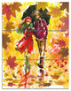 "Autumn Walk of Couple" Glossy Metal Wall Art, 3 Panels, 28"x36"