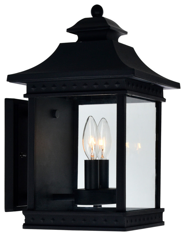 Cleveland 2 Light Black Outdoor Wall Light