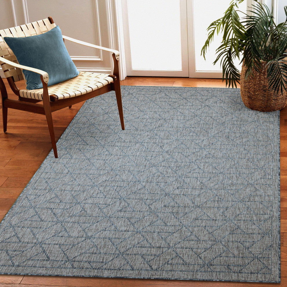 Carmel Pyramid Indoor/Outdoor Rug Aqua 4'10"x7'6"