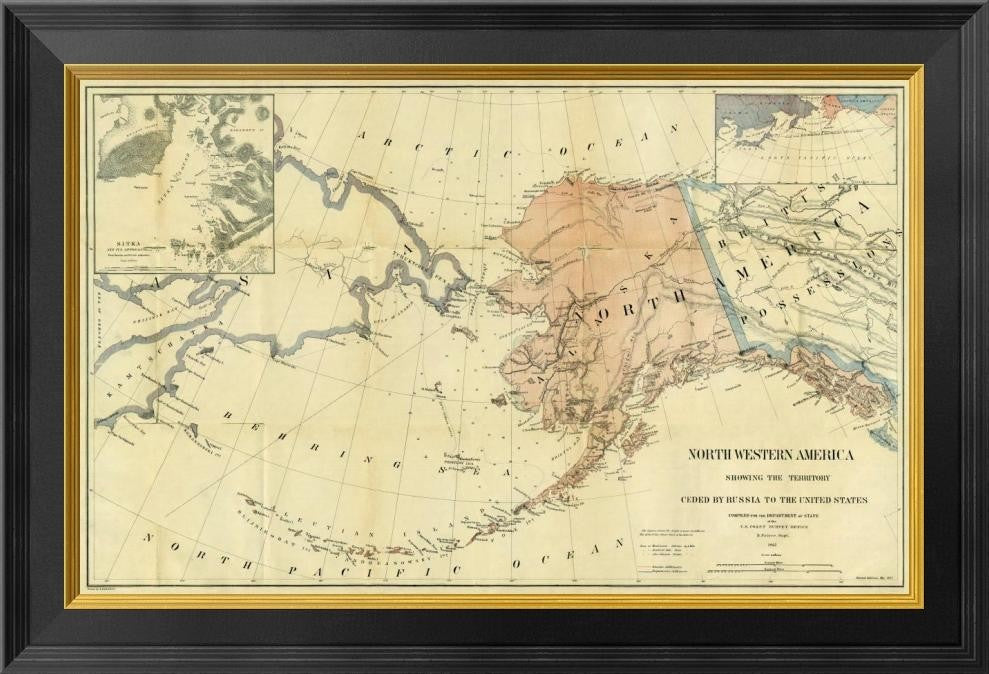 Northwestern America, The Territory Ceded By Russia To The US, 1867, 26"x18"