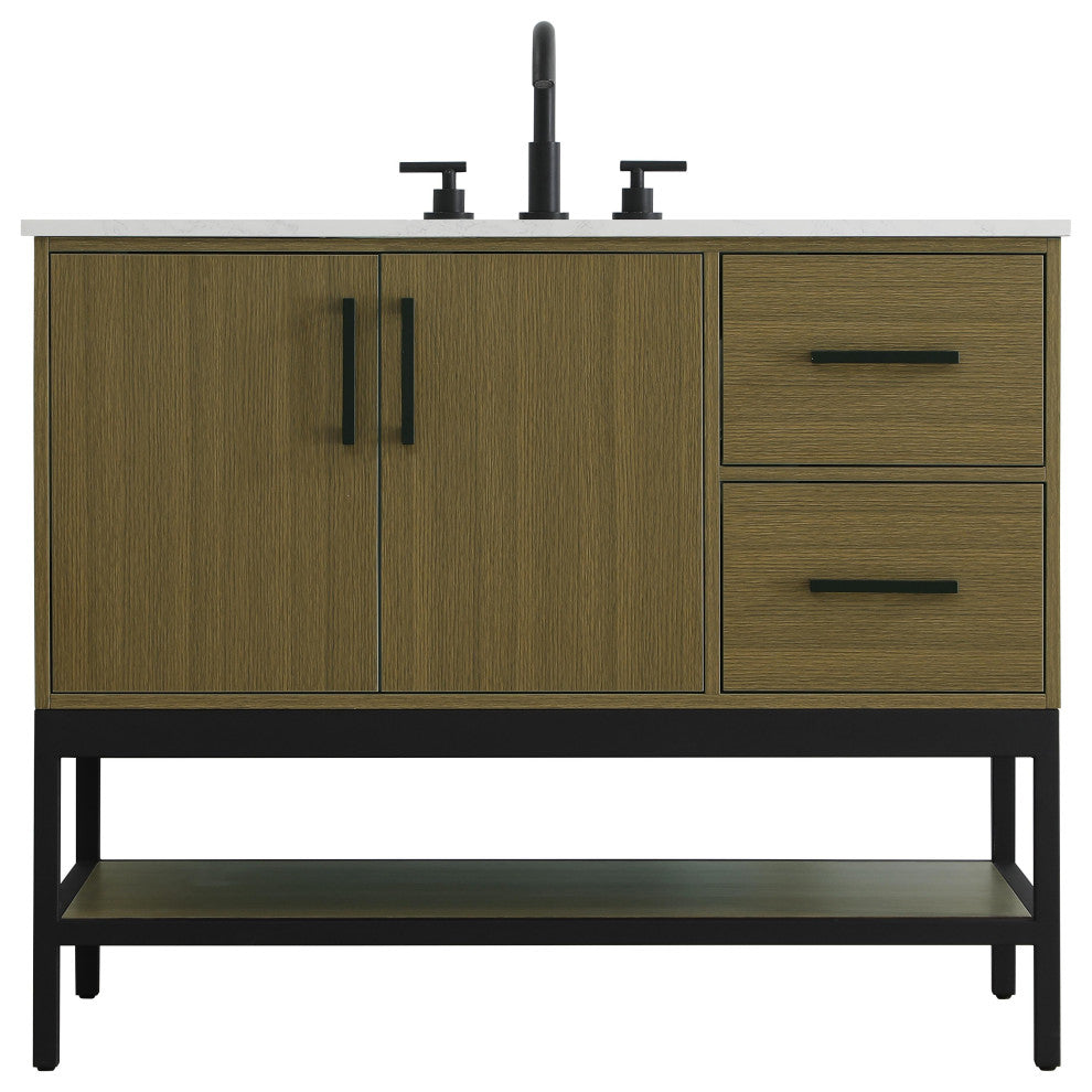 Home Living 42" Single Bathroom Vanity, Chestnut Brown