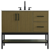 Home Living 42" Single Bathroom Vanity, Chestnut Brown