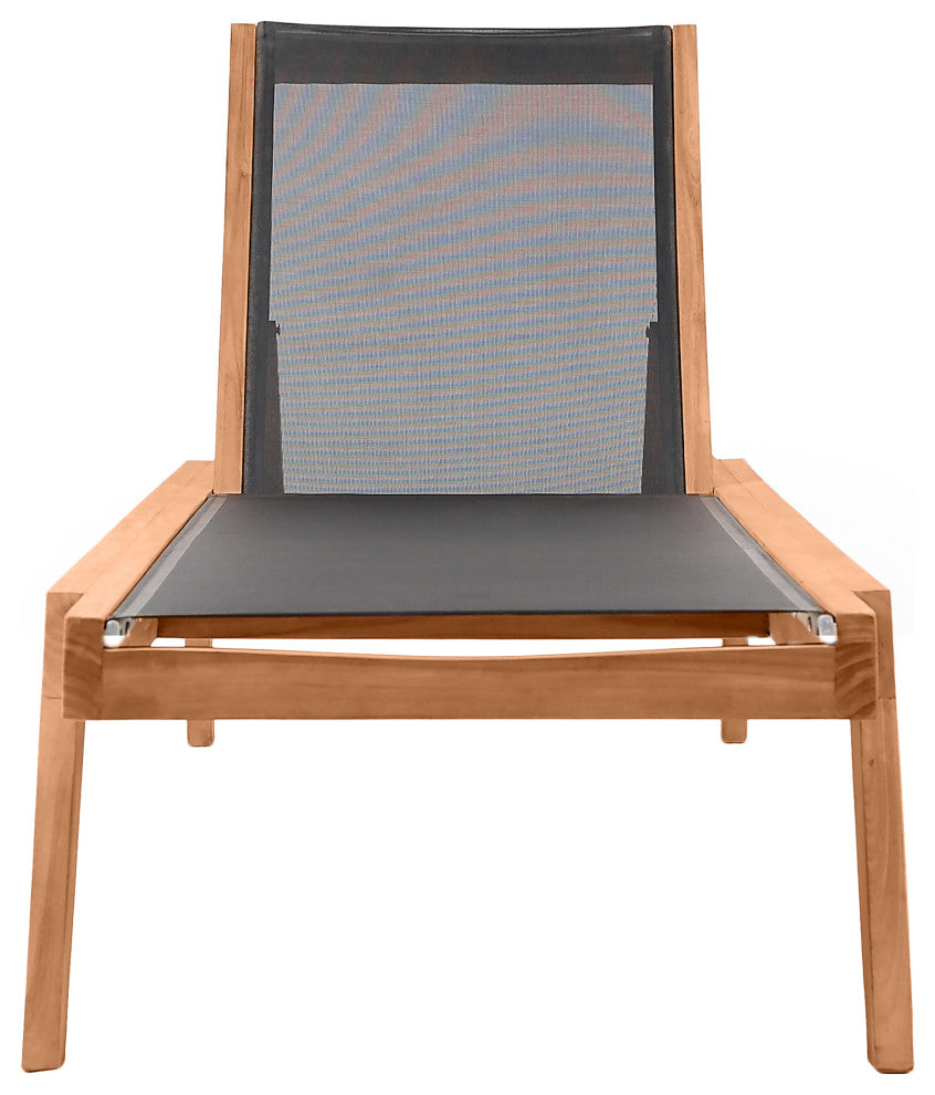 Tulum Waterproof Fabric Mesh Patio Lounger, Black