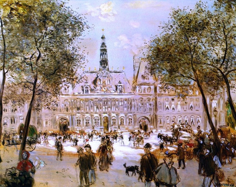 Jean-Francois Raffaelli The Place de l-Hotel de Ville Wall Decal