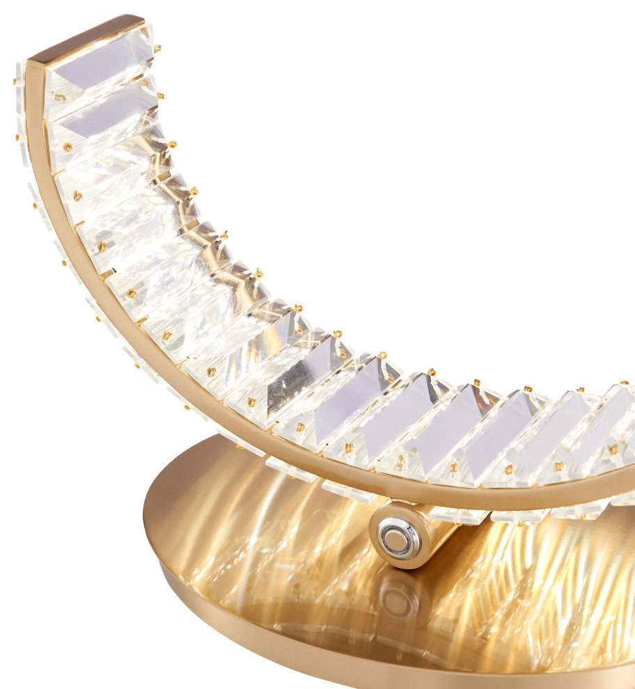 Grace Crystal Touch Dimmable Table Lamp, Gold, Left
