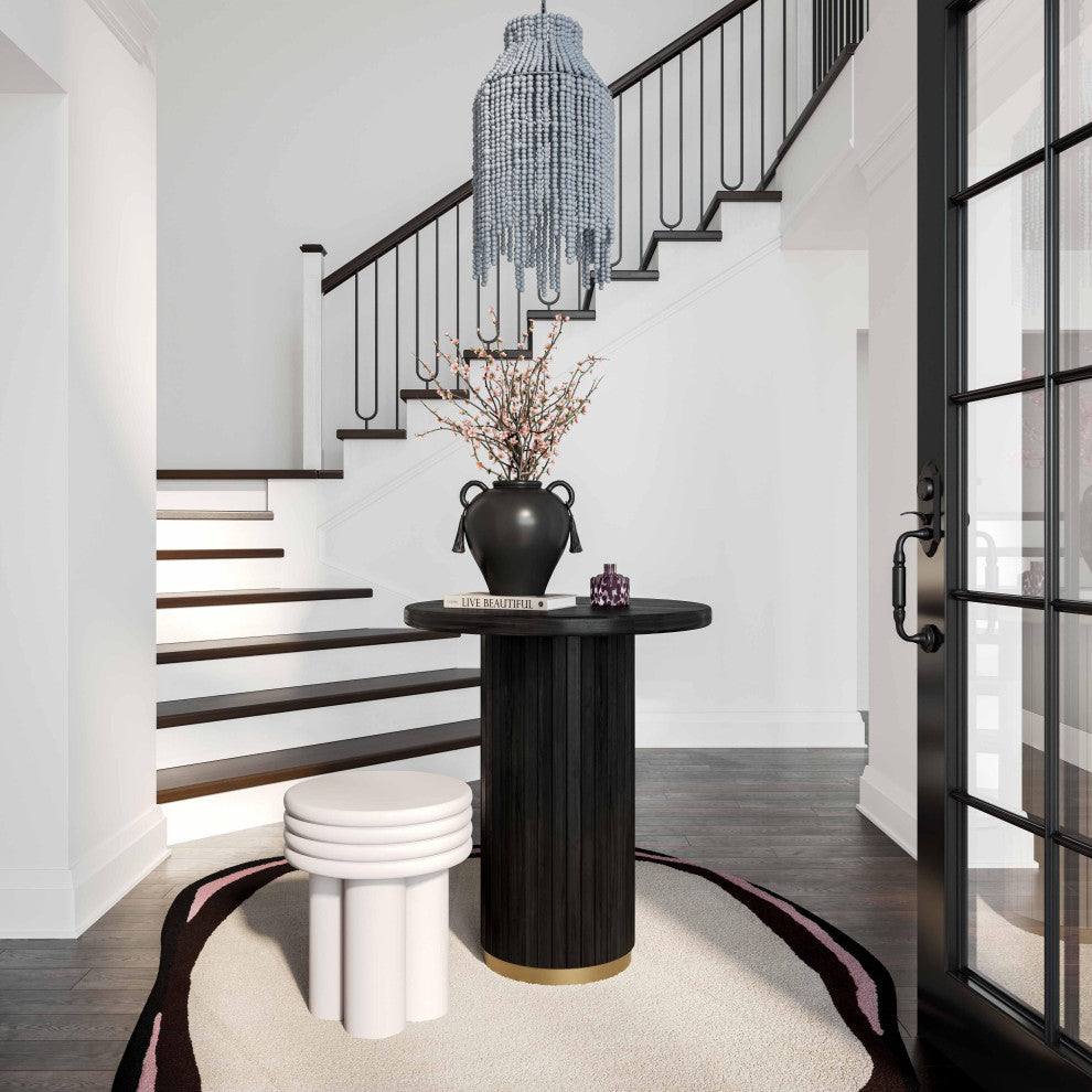 Chelsea Black Oak Entry Table - Black