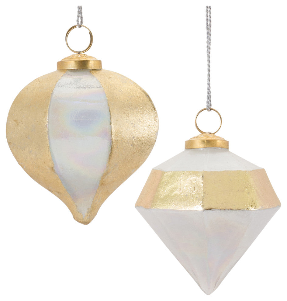 Irredescent Glass Ornamnet, Set of 6