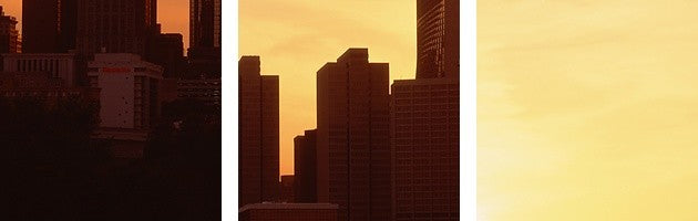 "Sunset skyline Atlanta GA" Canvas Art, 36"x12"x1.25"