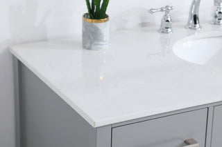 Iris 48" Single Bathroom Vanity, Gray With Backsplash