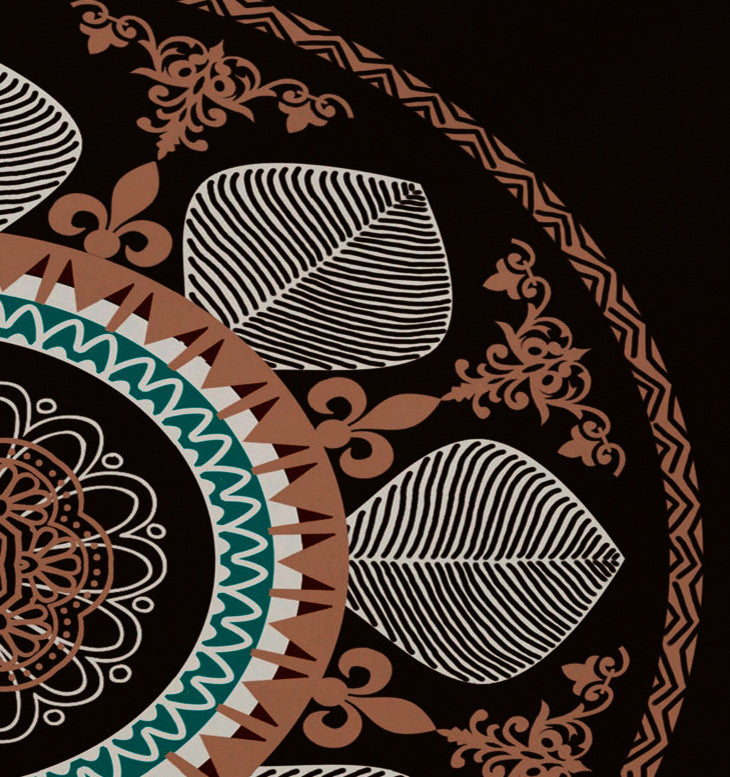 Stained Glass Geometric Print Placemat, Set of 4, Brown