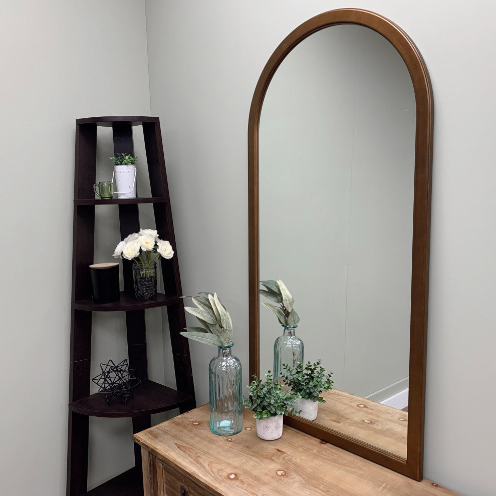 Pescara Framed Full Length Mirror, Crescent Cathedral 23.4"x47.4", Autumn Bronze