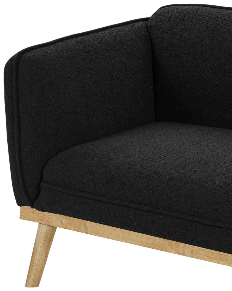Nolita Boucle Fabric Upholstered Chair, Black