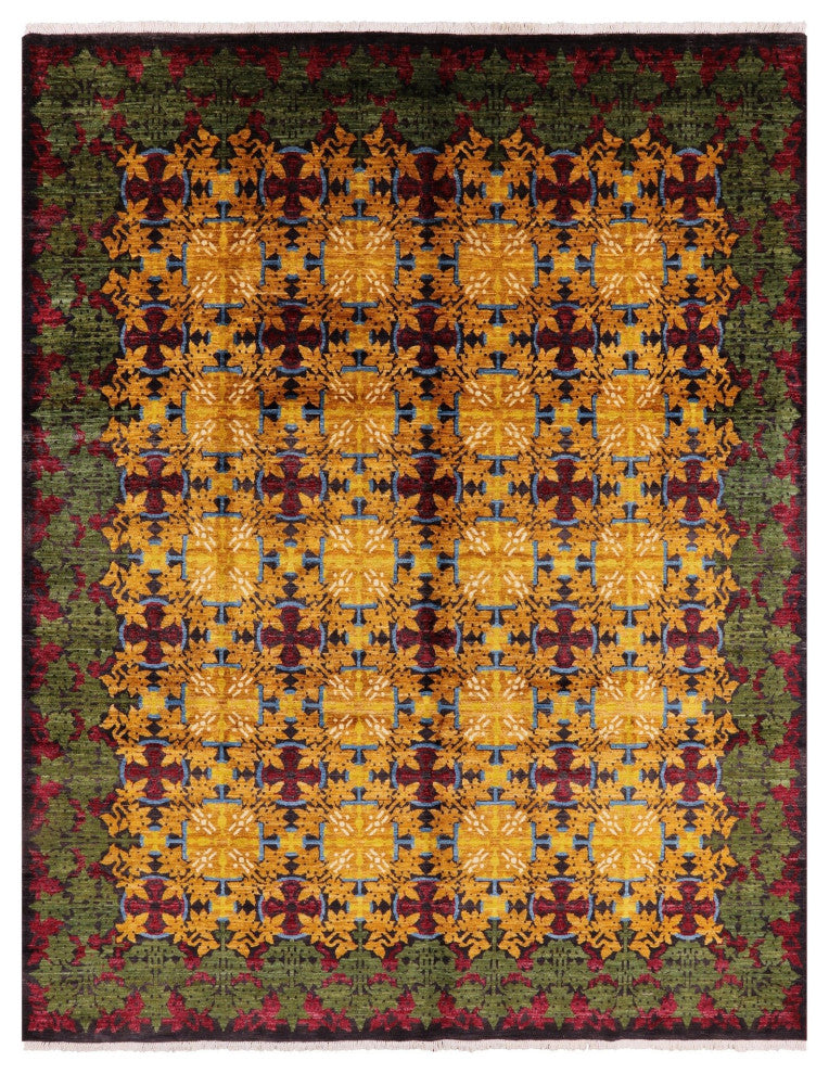 9' 1" X 11' 7" William Morris Hand-Knotted Wool Rug Q4576