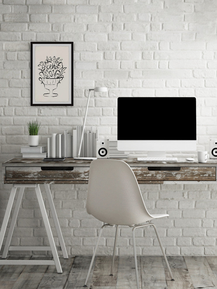 "Wine Cup Flower" Framed Painting Print, 24x36