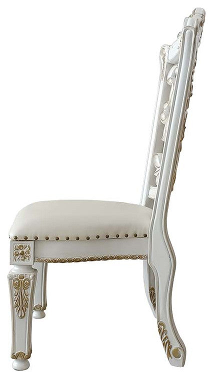 Acme Vendom Side Chair Set-2 PU and Antique Pearl Finish DN01347