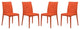 LeisureMod Weave Mace Indoor/Outdoor Dining Chair, Armless, Set of 4