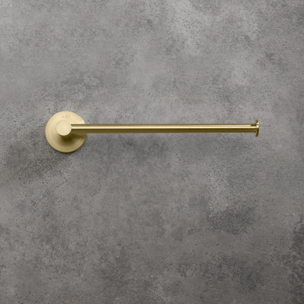 Circular 10" Bathroom Towel Bar KBA1403, Brush Gold