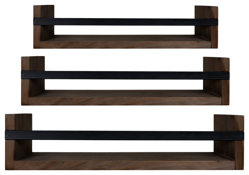 Set of 3 Rustic Floating Shelves