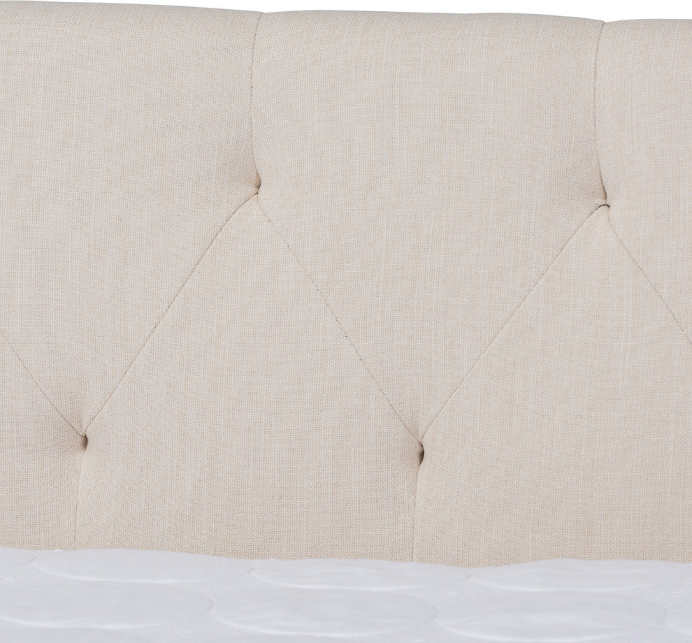 Norys Fabric Upholstered Size Daybed, Beige, Queen, Without Roll-Out