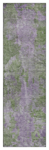 Premium Machine Washable Mayfield AMF573 Green 2'3" x 7'6" Runner Rug