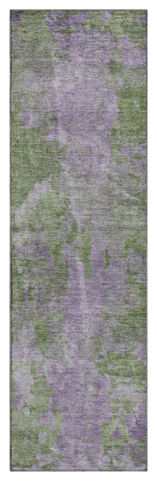 Premium Machine Washable Mayfield AMF573 Green 2'3" x 7'6" Runner Rug