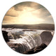 White Waterfalls In Iceland, Seashore Disc Metal Wall Art, 11"