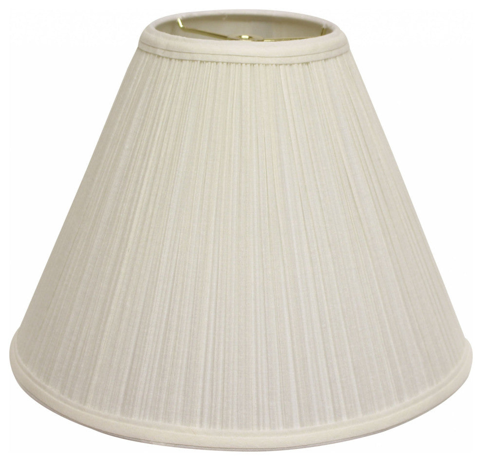 17" White Deep Cone Slanted Broadcloth Lampshade