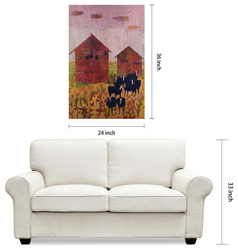"Orland Barnyard" Fine Giclee Printed on Hand Finished Ash Wood Wall Art