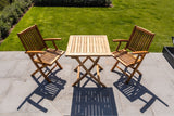 Nordic Style Natural Teak Square Folding Patio Table 28"