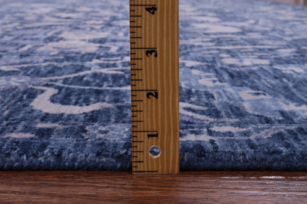 9' Square Modern Handmade Wool Rug Q11888
