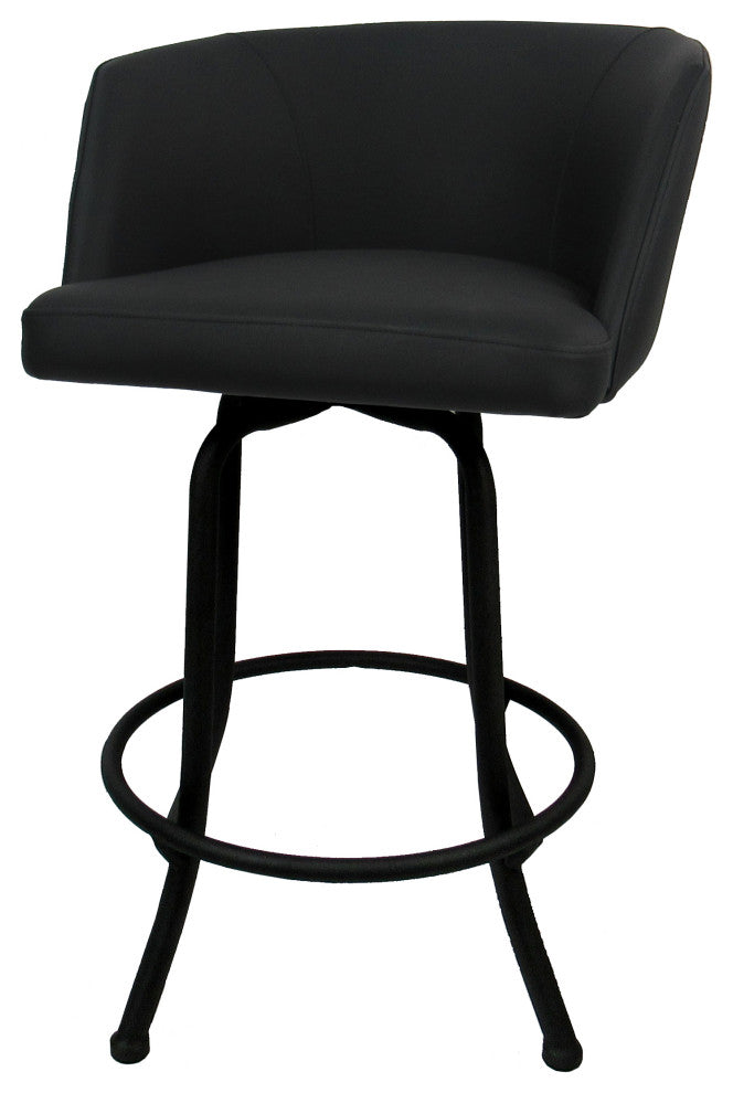 Joey Swivel Metal Stools, Set of 3, Black, Black, 34"